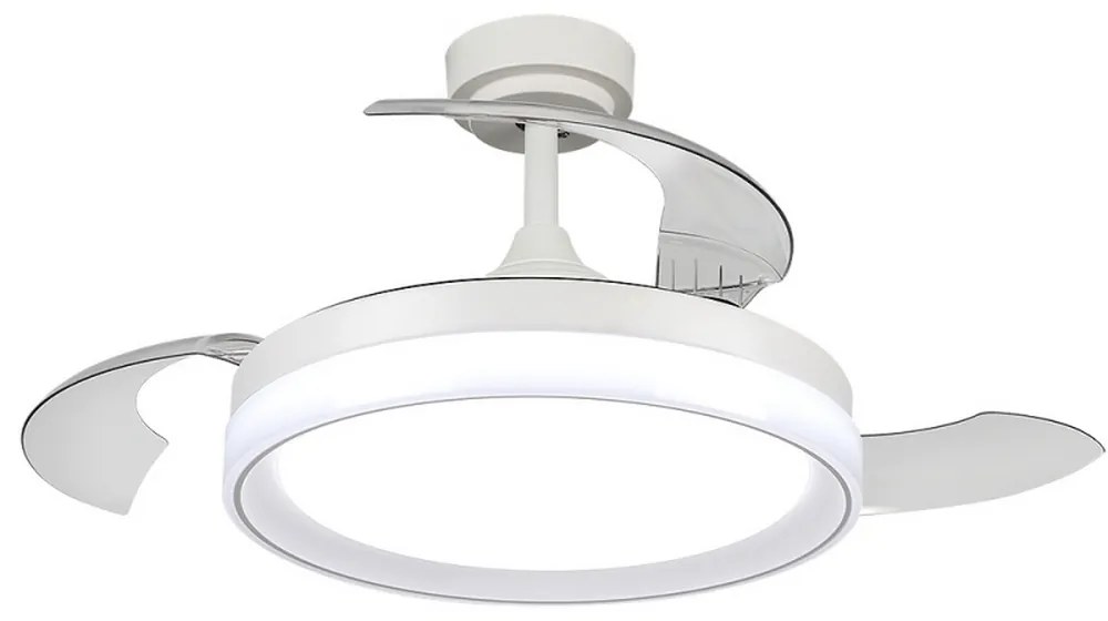 Lampadario Ventilatore da soffitto White Yeray 36W illuminazione Led regolabile con telecomando M LEDME