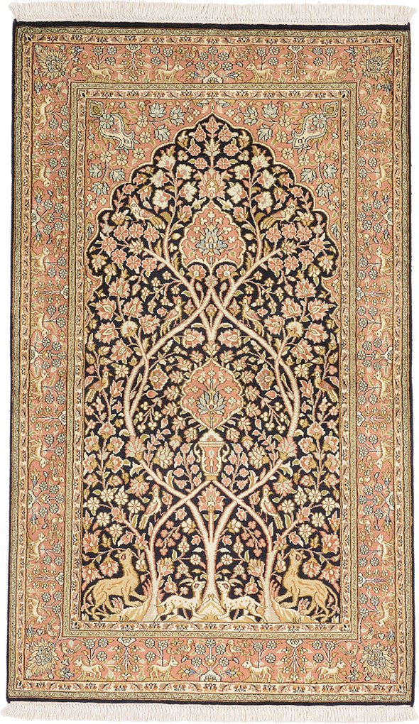 Cashmere Silk Tappeto orientale 90 x 160 (Indian) Annodato A Mano