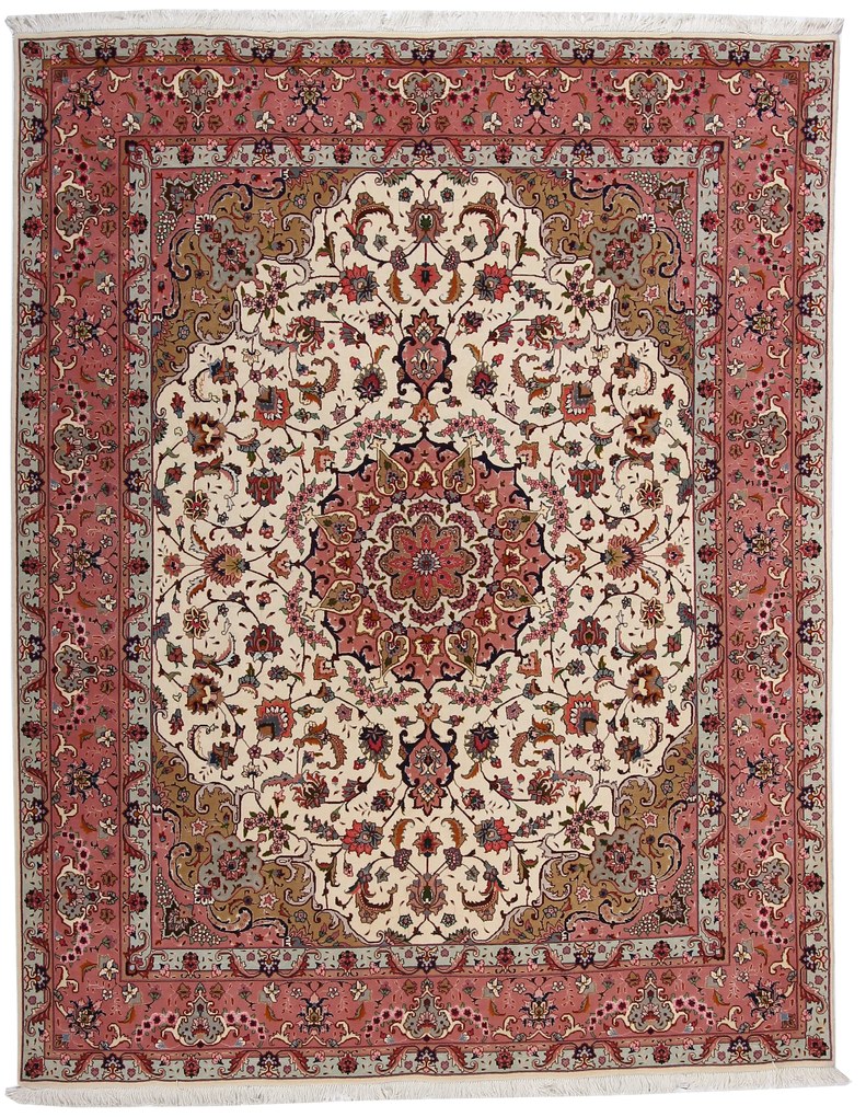 Tabriz Tappeto 210 x 260 Beige (Iran) Annodato A Mano