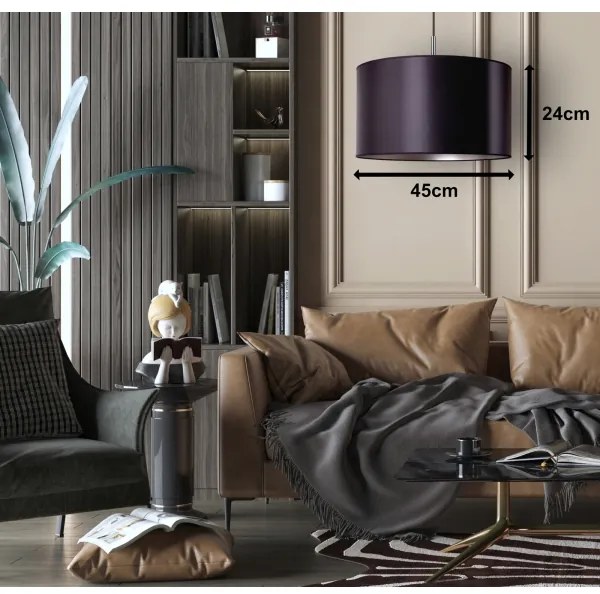 Duolla - Lampadario a sospensione con filo CANNES 1xE27/15W/230V diametro 45 cm nero/argento