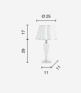 Lampada da tavolo in vetro ottano h46 lt.debussy-ott