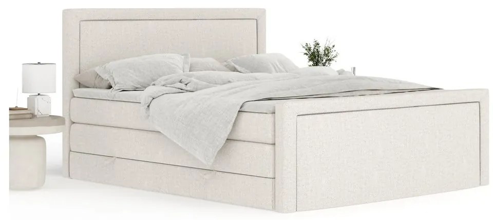 Letto boxspring beige con contenitore 160x200 cm Lavenda – Maison de Rêve