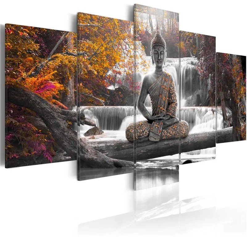 Quadro Buddha autunnale  Colore Grigio, Dimensioni e Misure 100x50