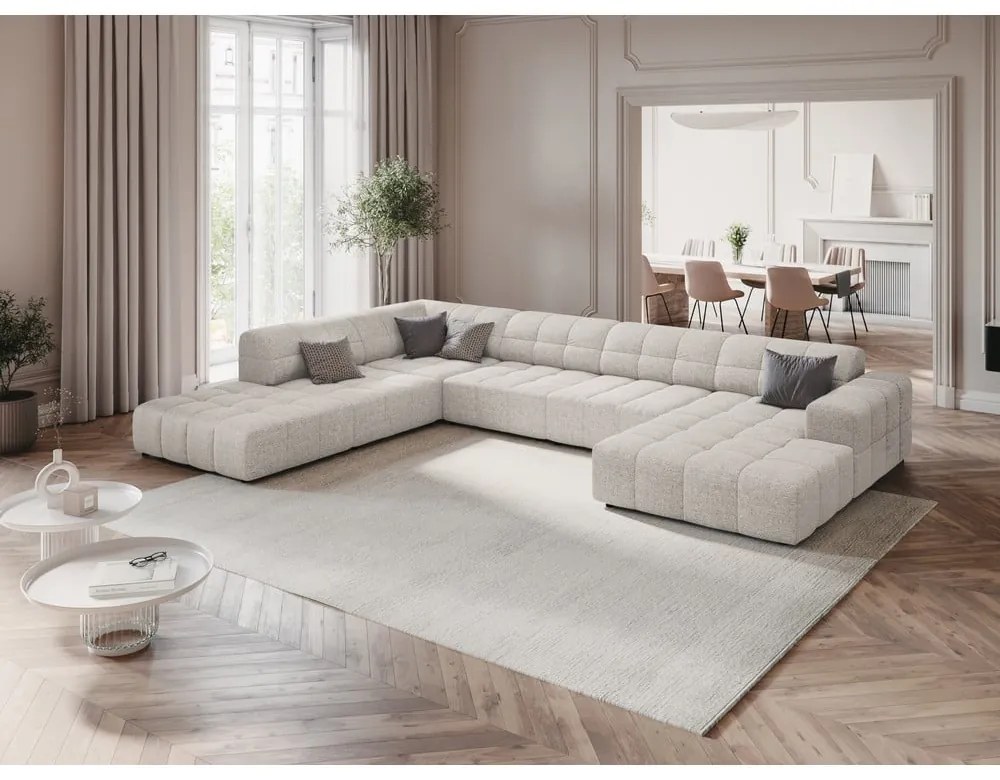 Divano angolare grigio chiaro (angolo sinistro/"U") Chicago - Cosmopolitan Design
