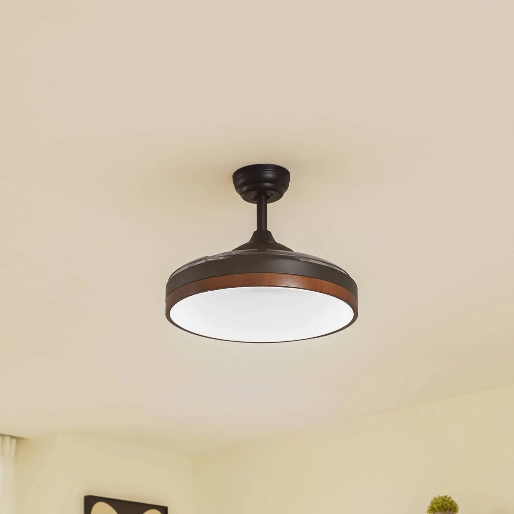 Ventilatore da soffitto Lindy LED Oras, nero, DC, silenzioso, 107 cm Oras Lindby, Nero, Soggiorno / Sala da pranzo, Metallo, Moderno
