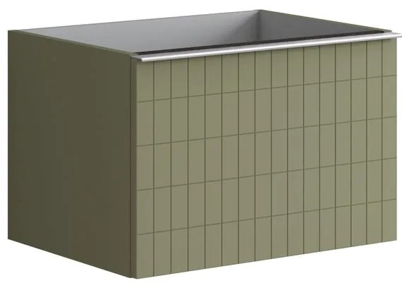 Mobile da bagno sotto lavabo Pixel grid verde salvia laccato L 60 x H 40 x P 45.5 cm 2 cassetti, lavabo non incluso