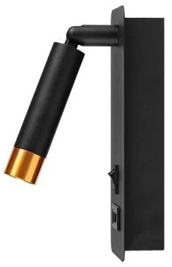 Faretto da parete con caricatore USB 1xG9/35W/230V nero/oro