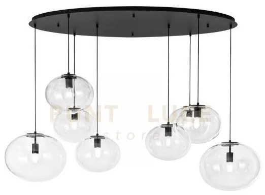 Lampadario a sospensione galaxy nera 8 luci attacco e27 166x81,5x15...