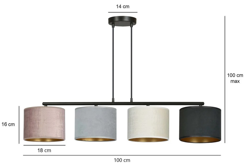 Lampadario a Sospensione Hilde 4 MIX E27