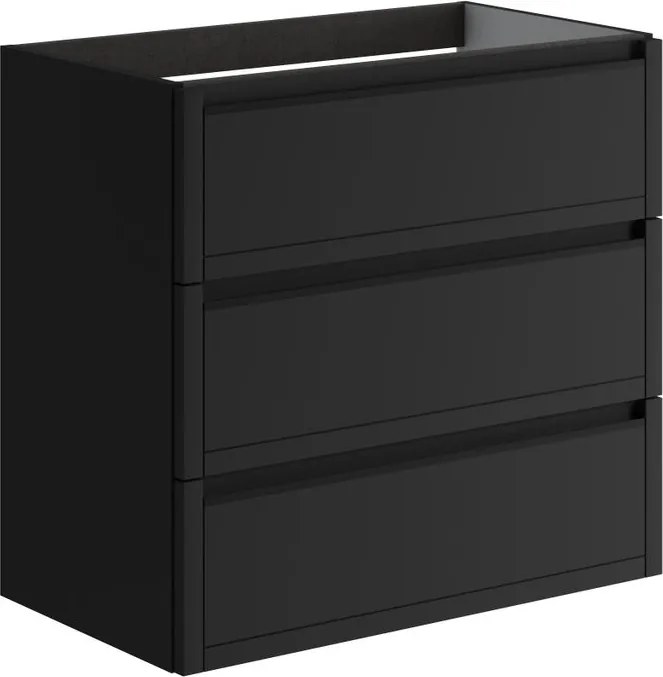 Mobile da bagno sospeso sotto lavabo L 79.5 x H 78 x P 45.5 cm antracite opaco, 3 cassetti TRATTO