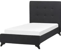 Letto Singolo tessuto Nero 90 x 200 cm Imbottito in stile moderno