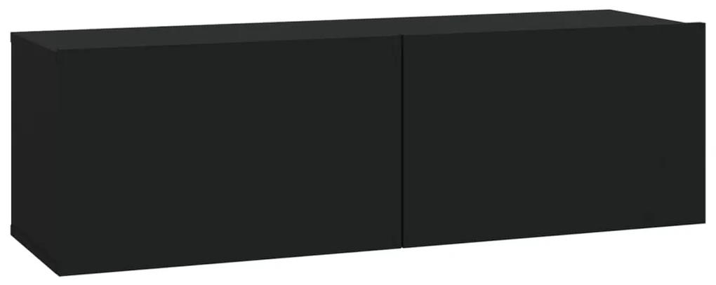 Mobili tv da parete 2 pz neri 100x30x30 cm legno multistrato