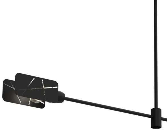 Lampadario a sospensione con supporto rigido ASTRA 2xE27/60W/230V nero