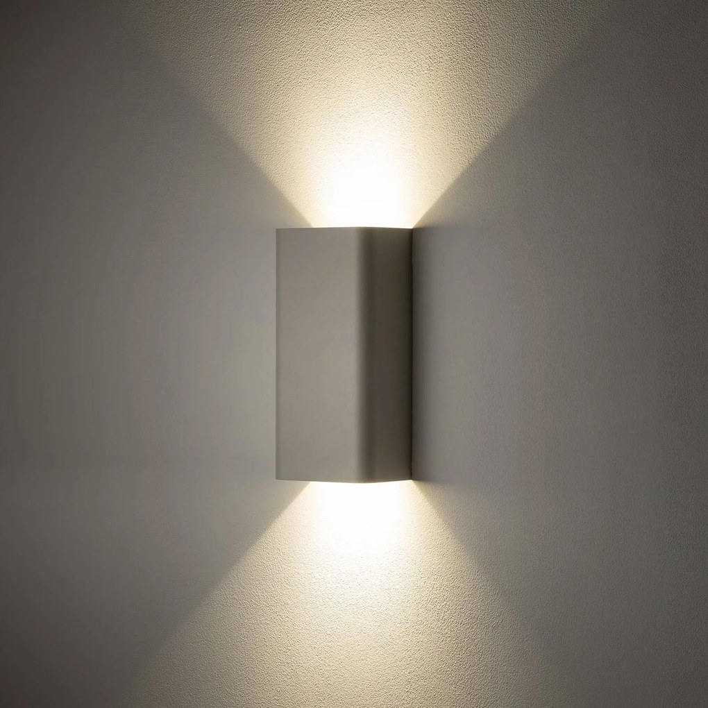 Nowodvorski Lighting Applique Bergen, grigio chiaro, metallo, altezza 23 cm, GU10