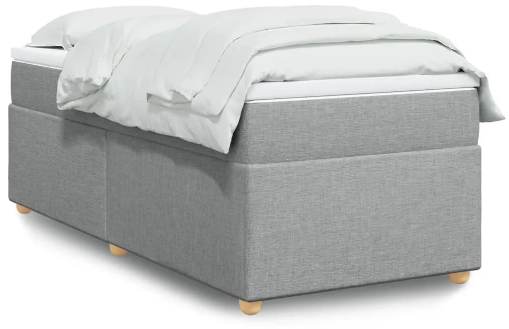Giroletto A Molle Con Materasso Grigio Chiaro100x200 Cm Tessuto /