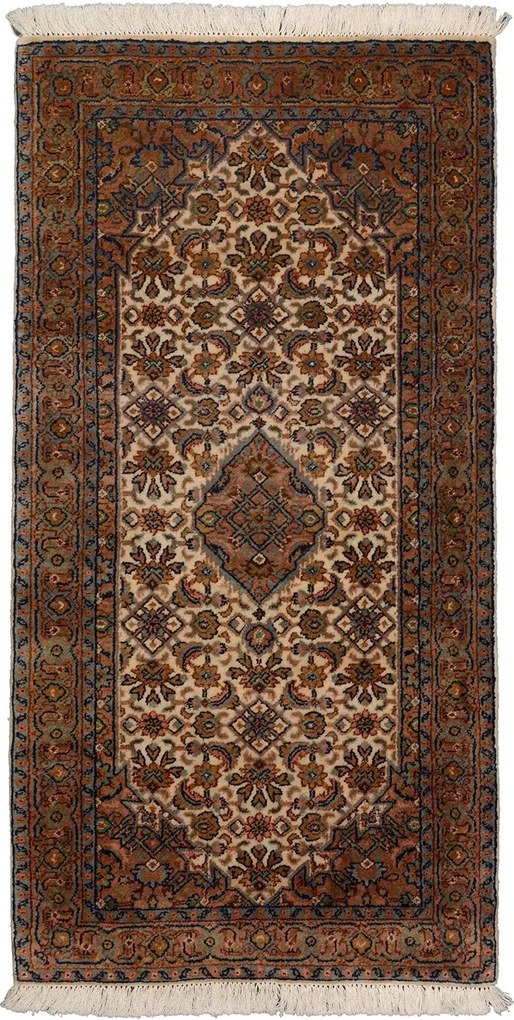 Persian Tappeto 130x70 Marrone (Indian) Annodato A Mano