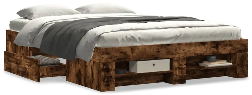 Giroletto Senza Materasso Rovere Fumo 140x200 Cm İn Truciolato /