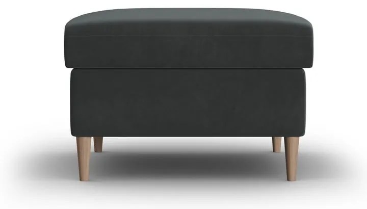Poggiapiedi grigio scuro con rivestimento in velluto Kyoto – Cosmopolitan Design