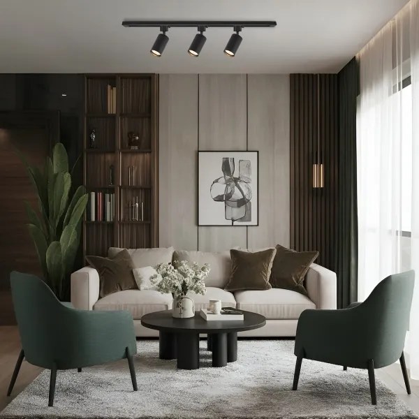 Faretto per binario TIGER 3xGU10/10W/230V, nero