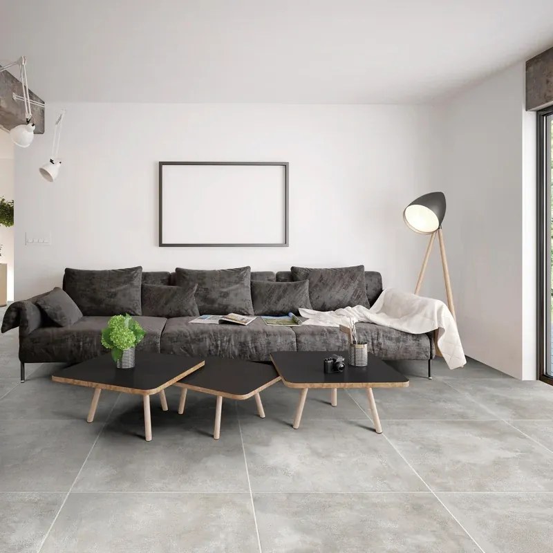 Piastrella da pavimento e rivestimento interno rettificato Emotion in gres naturale opaco grigio 81 x 81 cm Sp. 9.5 mm traffico intenso (pei 4/5) R9