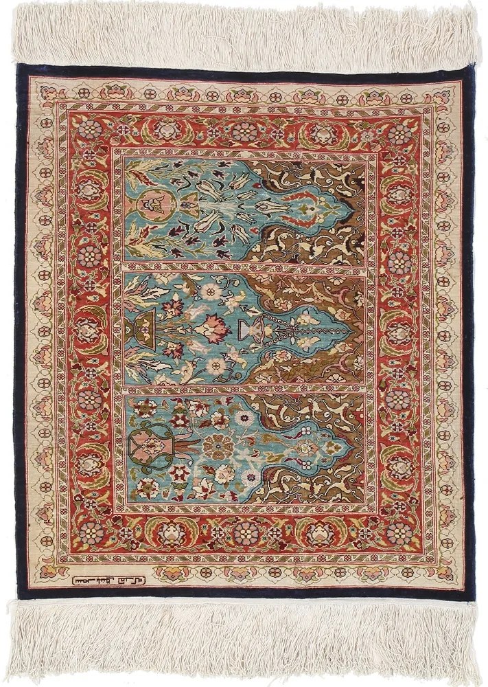 Hereke Tappeto orientale 60 x 70 Rosa (Tacchino) Annodato A Mano