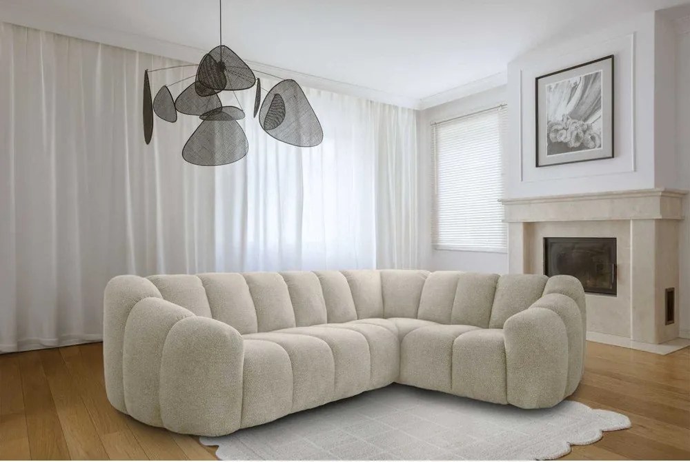 Divano angolare beige (con penisola a destra/a L) Shell – Miuform