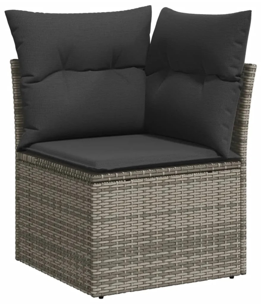 Set divani da giardino 7pz con cuscini grigio chiaro polyrattan