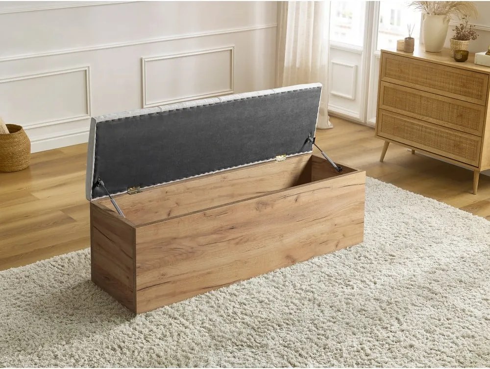 Panca in grigio chiaro e colore naturale Kumo - Bobochic Paris