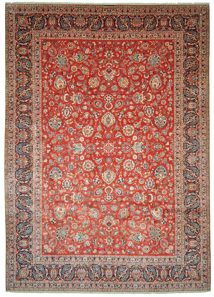 Kashan Tappeto persiano 440x300 Rosso (Iran) Annodato A Mano