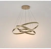 Lampadario A Sospensione Moderno Rim Alluminio Ottone 3 Luci Led 115W