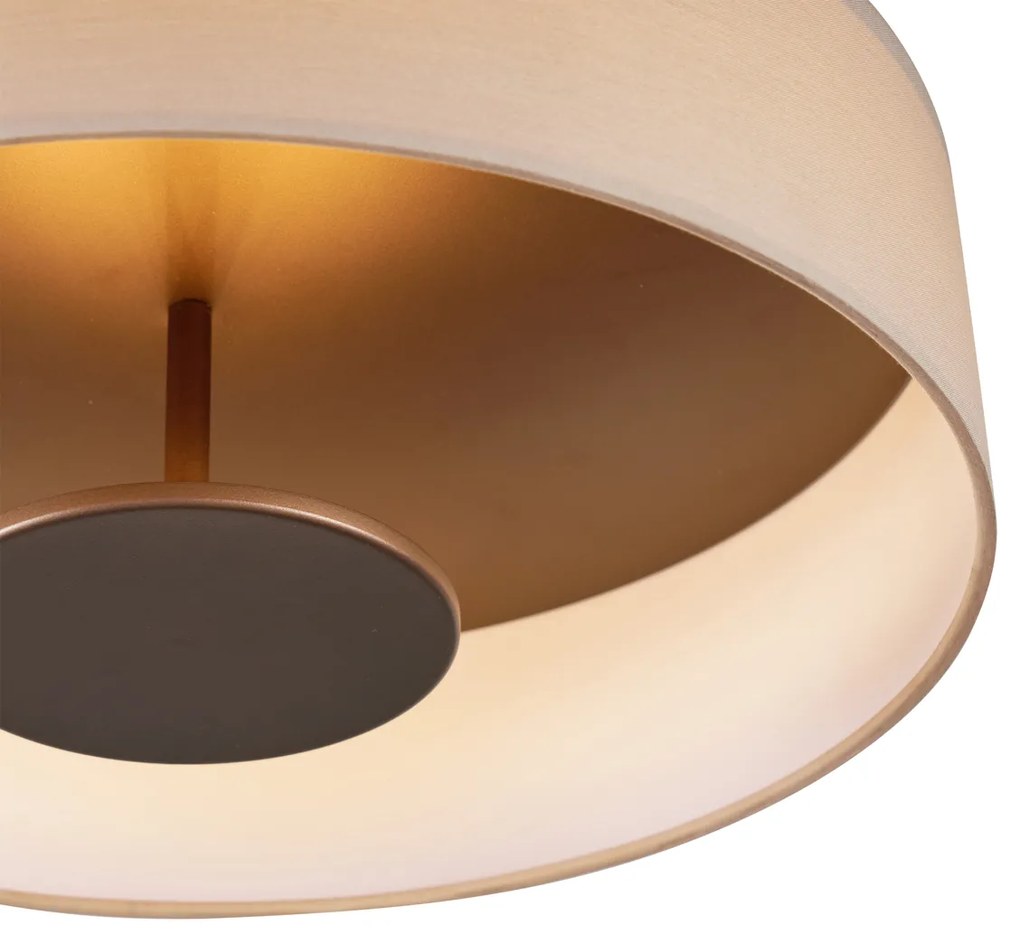 Plafoniera moderna bianca con interno bronzo con LED dimmerabile a 3 livelli - Bredow