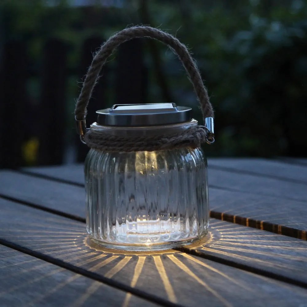 Lanterna solare LED in vetro, altezza 11,5 cm Jamjar - Star Trading