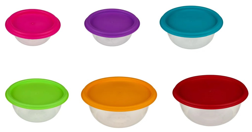 Set 6 contenitori rotondi impilabili