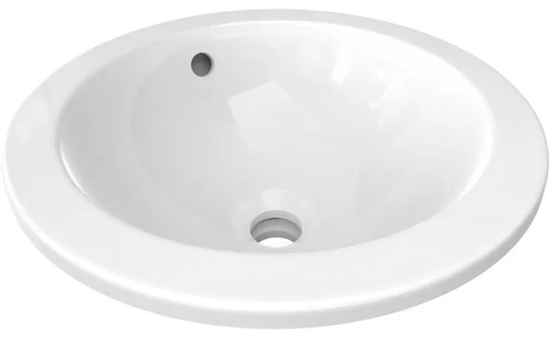 Lavabo d'appoggio tondo L 38 x H 16.5 x P 38 cm in ceramica bianco