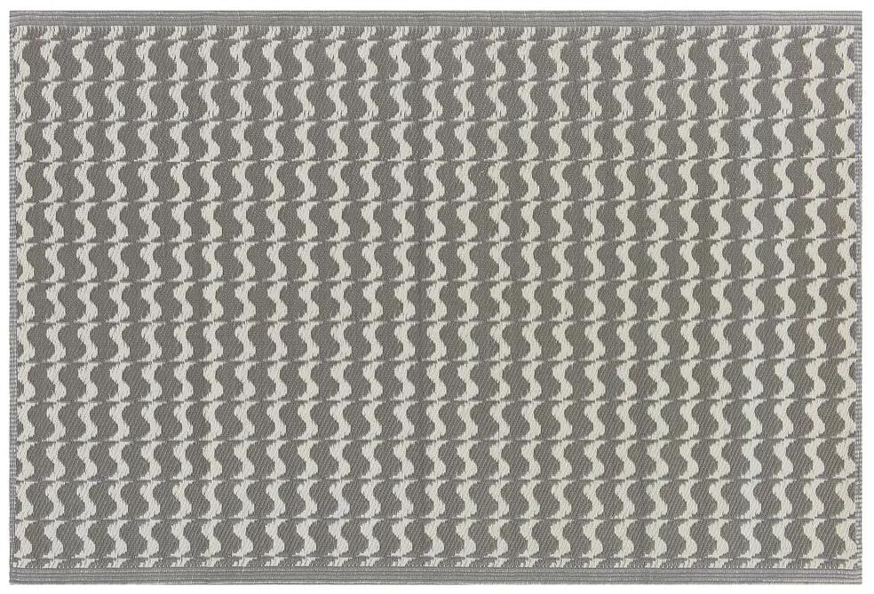 Tappeto da esterno grigio con motivo geometrico 120 x 180 cm TUMKUR Beliani