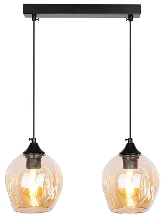 Lampada a sospensione nera con paralume in vetro 14x48 cm Aspa - Candellux Lighting
