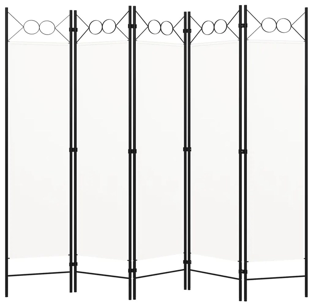 Paravento A 5 Pannelli Bianco 200x180 Cm /