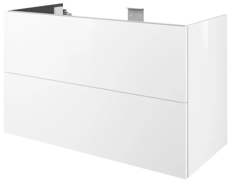 Mobile da bagno sotto lavabo SENSEA Neo bianco laccato lucido L 105 x H 64 x P 48 cm 2 cassetti, lavabo non incluso