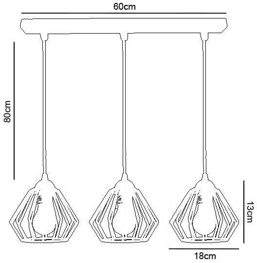 Lampadario a sospensione con filo CEED 3xE27/60W/230V bianco