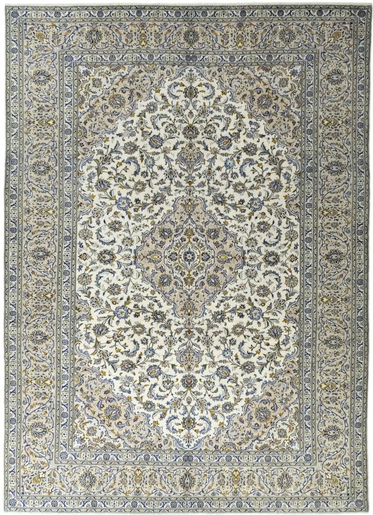Kashan Tappeto persiano 410x290 Beige (Iran) Annodato A Mano