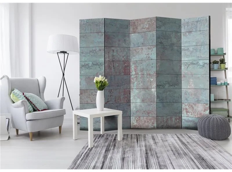 Paravento Turquoise Concrete II [Room Dividers]