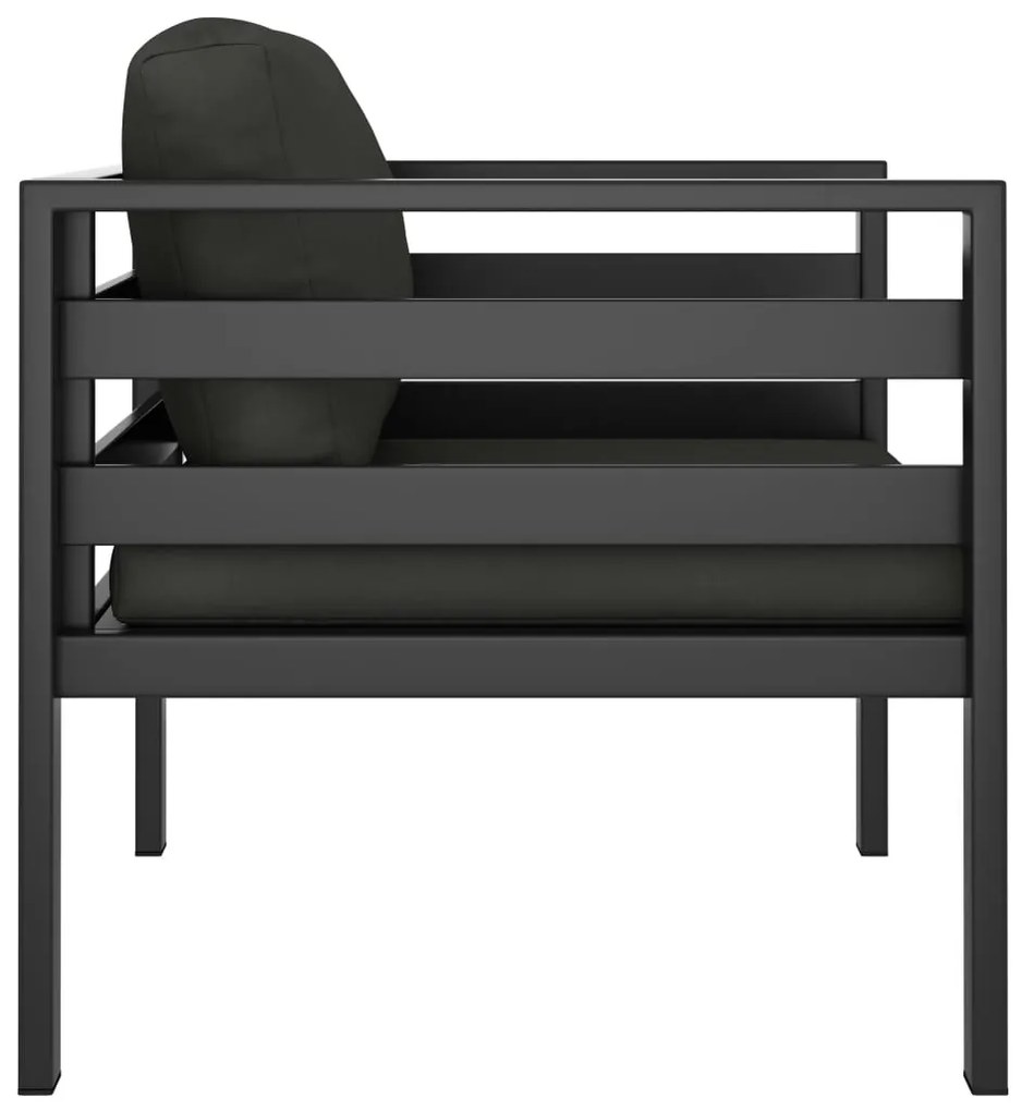 Divani singoli 2 pz con cuscini in alluminio antracite