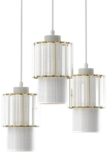 Lampadario a sospensione con filo BLANCO 3xE27/60W/230V bianco