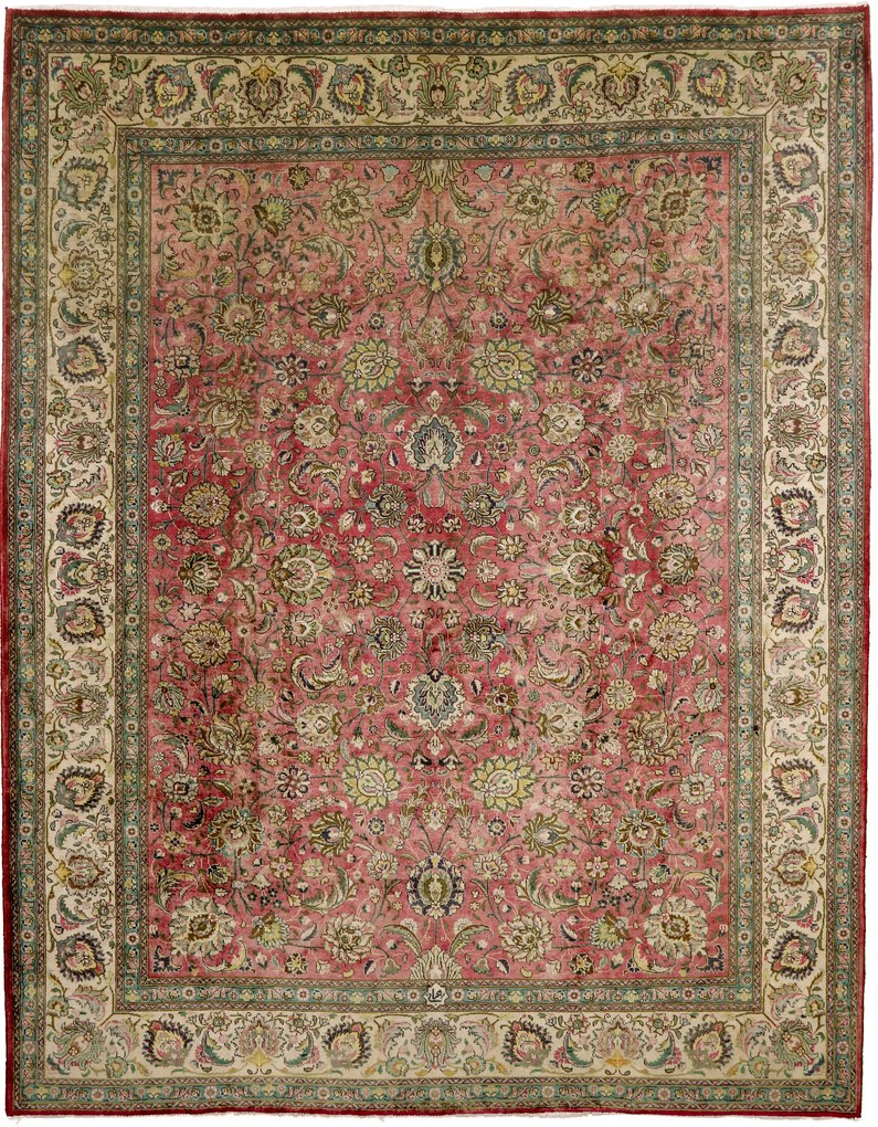 Tabriz Tappeto 390 x 310 (Iran) Annodato A Mano