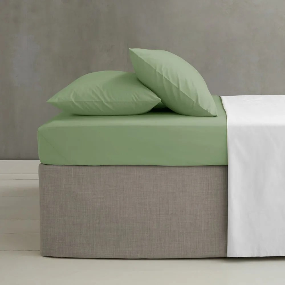 Lenzuolo con angoli verde in percalle 90x190 cm Easy Iron Percale – Catherine Lansfield