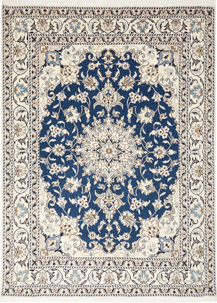 Nain Tappeto persiano 240 x 170 Blu (Iran) Annodato A Mano
