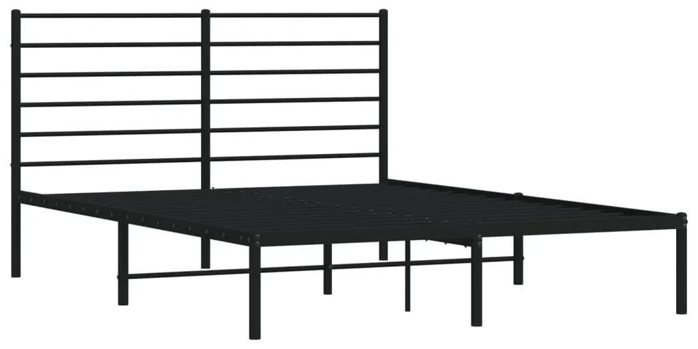 Giroletto con testiera in metallo nero 135x190 cm