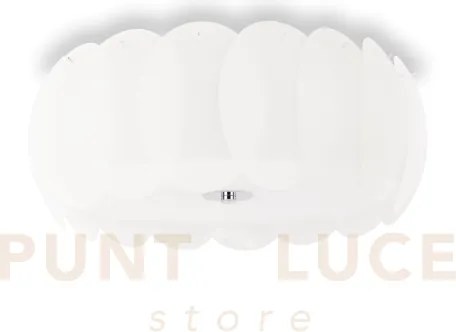 Ovalino lampadario da soffitto bianco in vetro 8 luci attacco e27