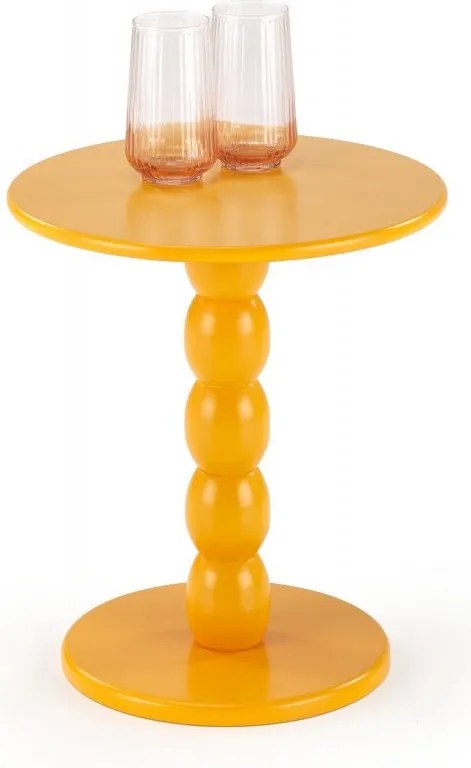 Tavolino da caffè rotondo Cirilla in senape - ø40/h47 cm