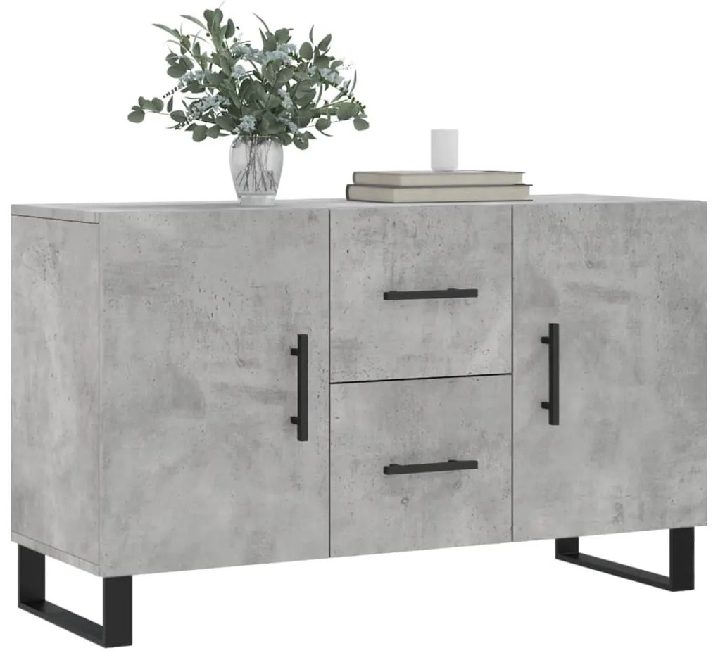 Credenza grigio cemento 100x36x60 cm in legno multistrato